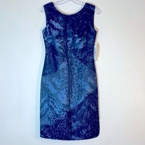 NWT. Kay Unger 2 Floral Lace Overlay Jacquard Sheath Dress.